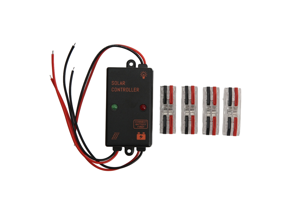 Controlador De Painéis Solares Ip67 À Prova D'água 24h Pwm 5a 6v 12v Auto Ajuste