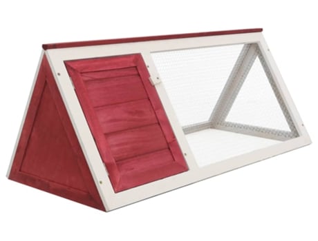 vidaXL Conejera jaula de animales de madera rojo