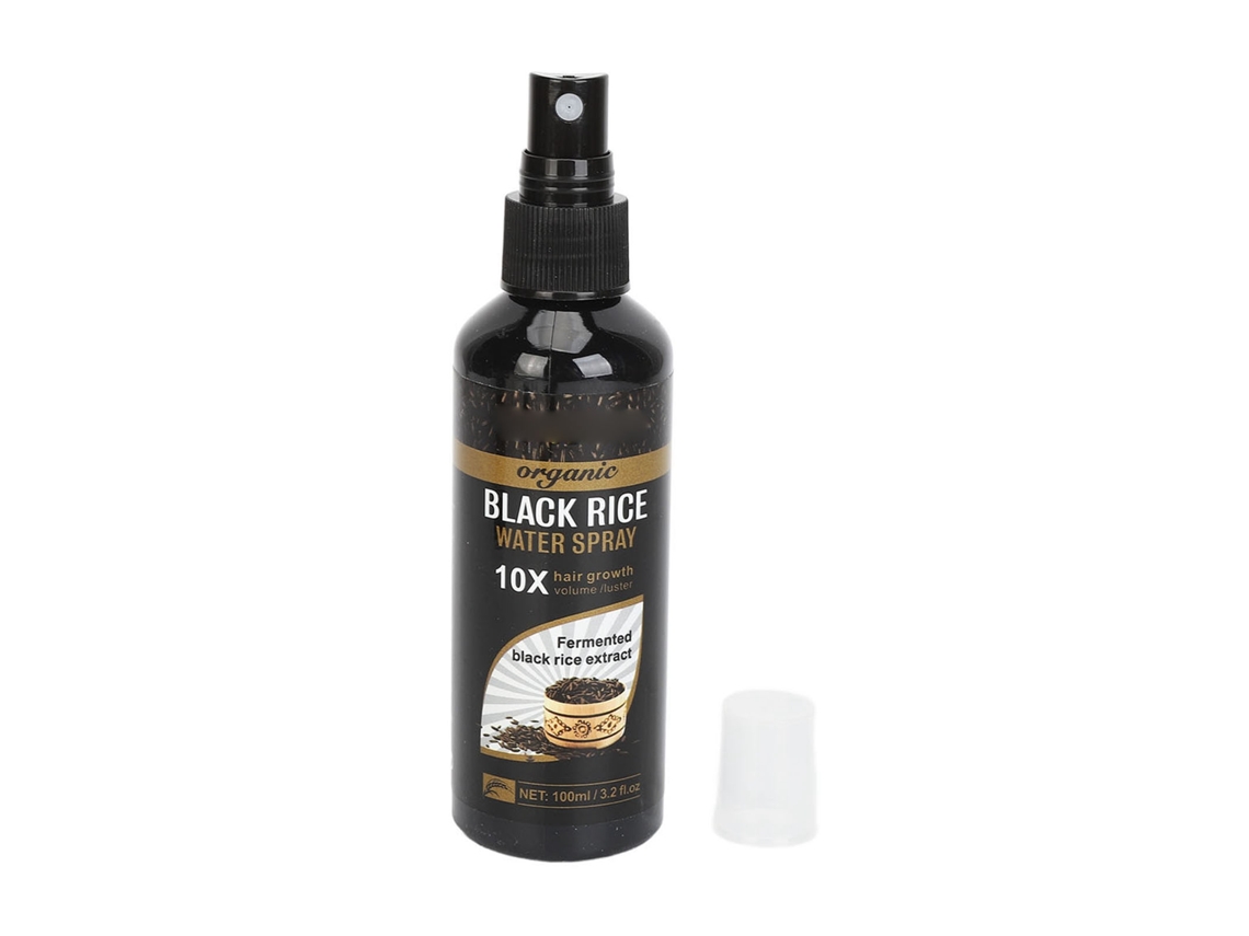 Spray Para Crecimiento De Cabello Con Agua De Arroz Negro 100ml, Rico En Vitaminas Y Minerales, Suave Y Brillante Para Todos Los Tipos De Cabello