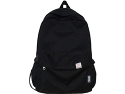 Mochila Linjou Grande Para Adolescentes Niñas Escolar Colegio Con Cremallera Material Resistente Negro