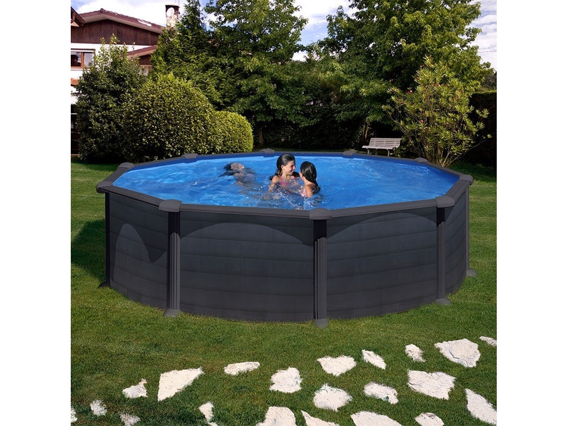 Piscina de Acero GRE Imitacion Grafito (300x120 cm)