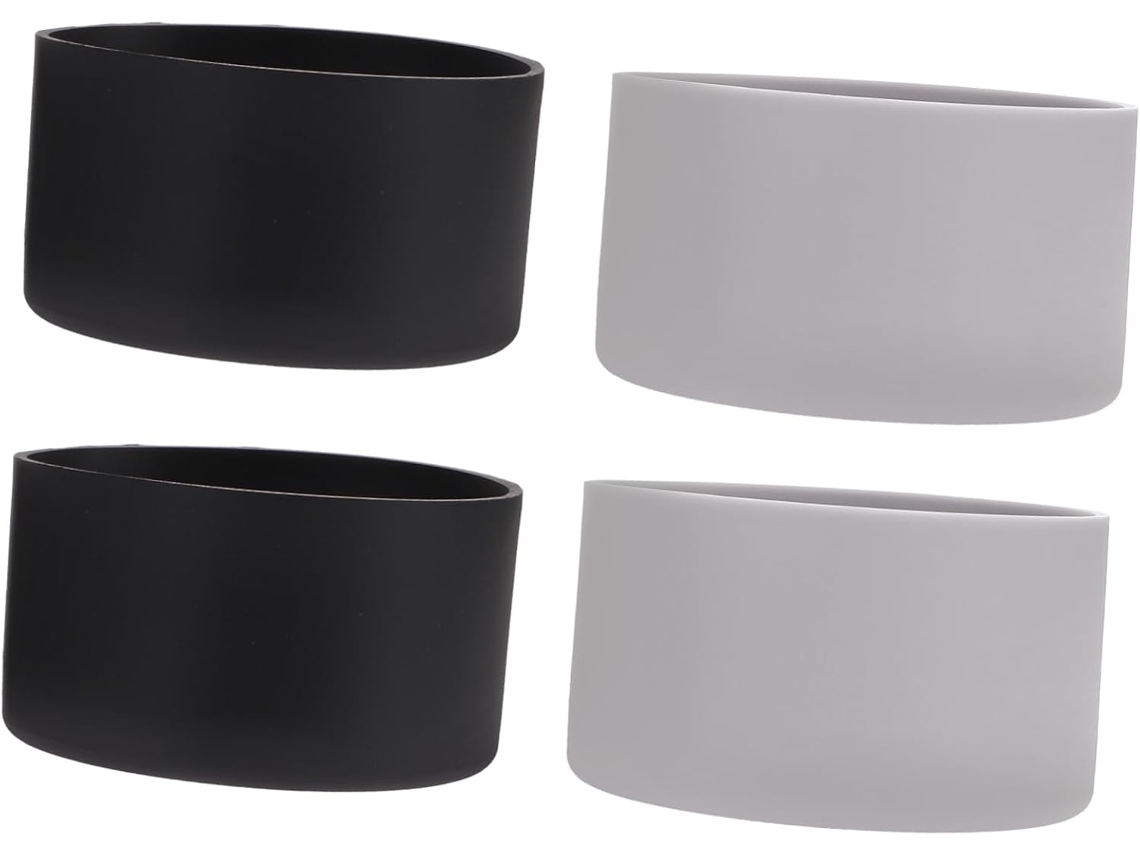 Juego de 4 fundas protectoras para botellas deportivas, negras, Slowmoose