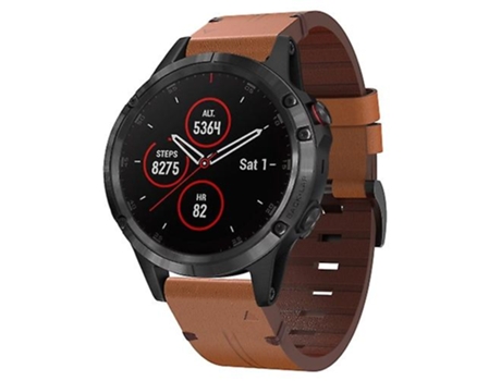 Correa De Reloj Inteligente Para Garmin Fenix 5 Plus Correa De Reloj De Cuero Con Hebilla De Acero De 22 Mm Marrón VENISYMLIS