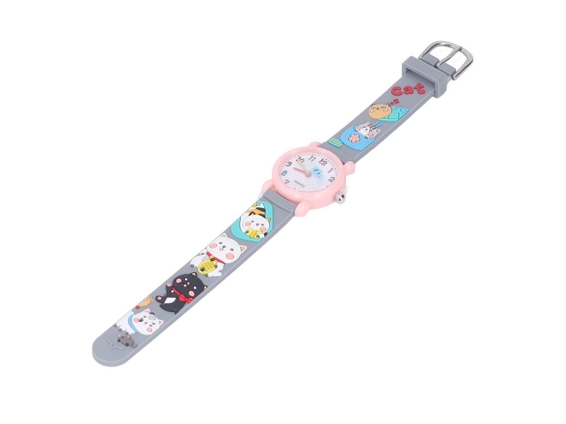 Reloj Infantil Impermeable Con Diseño De Dibujos Animados En 3d, Súper Bonito, Gris, Para Niño/niña.