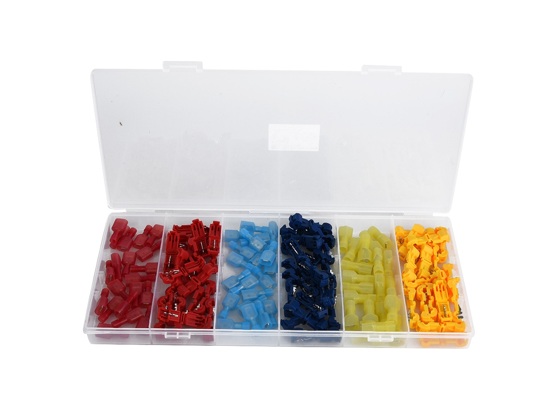 Kit 120 Piezas Conectores De Cable Rápido Empalme Terminal Macho Hembra Rojo Azul Amarillo