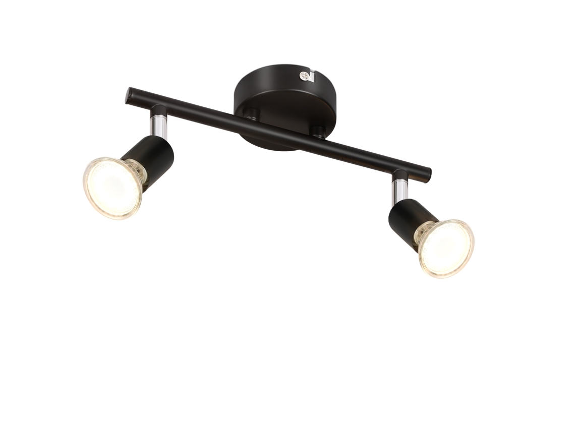 2 Focos de Techo Led Negros Giratorios 330 Gu10 Viga de Pared para Pasillo Dormitorio Sala de Estar NETTLIFE
