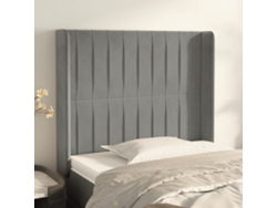 Cabecero Con Orejas De Terciopelo Gris Claro 83x16x118/128 Cm