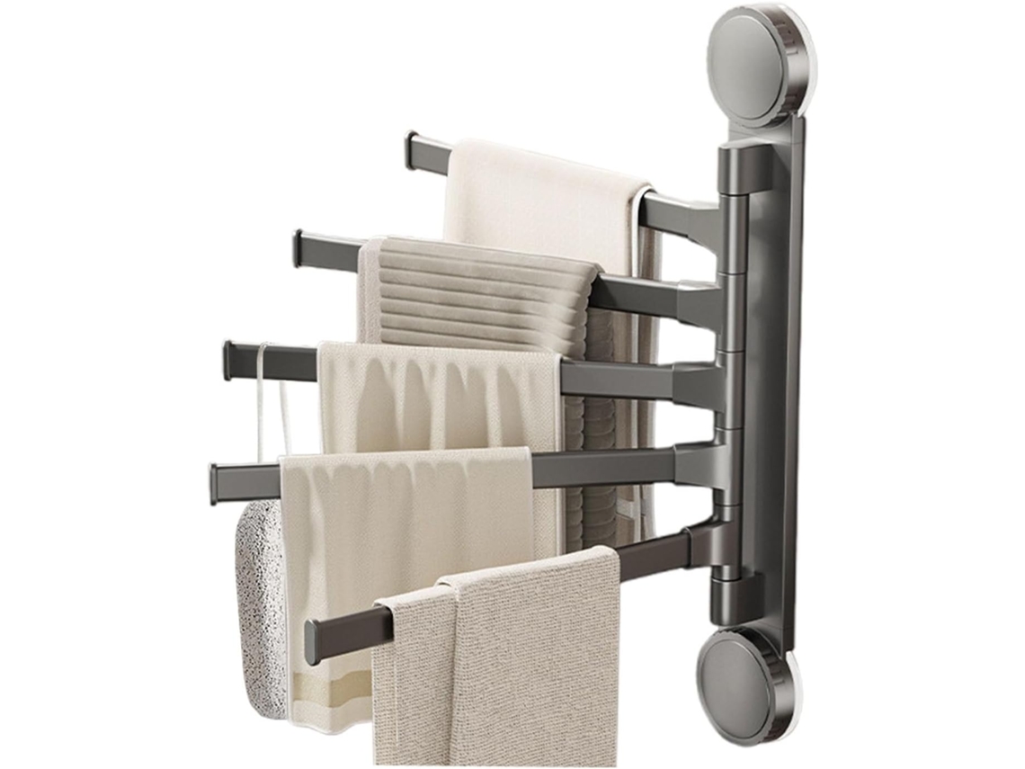 Piacricio Para Toallas Giratorias, Puerta Giratoria Con Ventosa, Organizador De Pared De Aluminio Para Baño