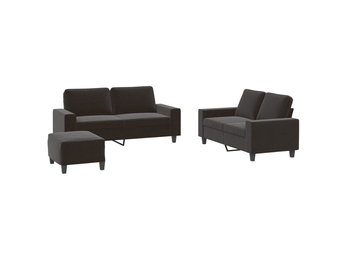 Maison Exclusive - Juego De Sofás 3 Piezas Tela Negro
