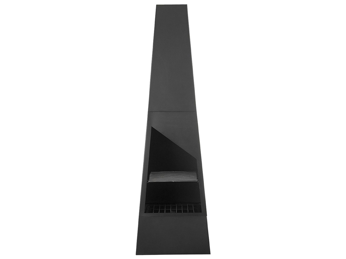 Pozo de fuego BELIANI Yate de Acero Negro 45x45x150