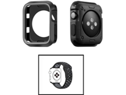 Carcasa Military + Correa SportyStyle PHONECARE Apple iWatch Series 4 - 44mm Negro y Gris