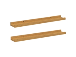 Estante De Pared | Estante Flotante | Estantería Pared 2 Uds Beige 60 X 9 X 3 Cm Madera De Ingeniería