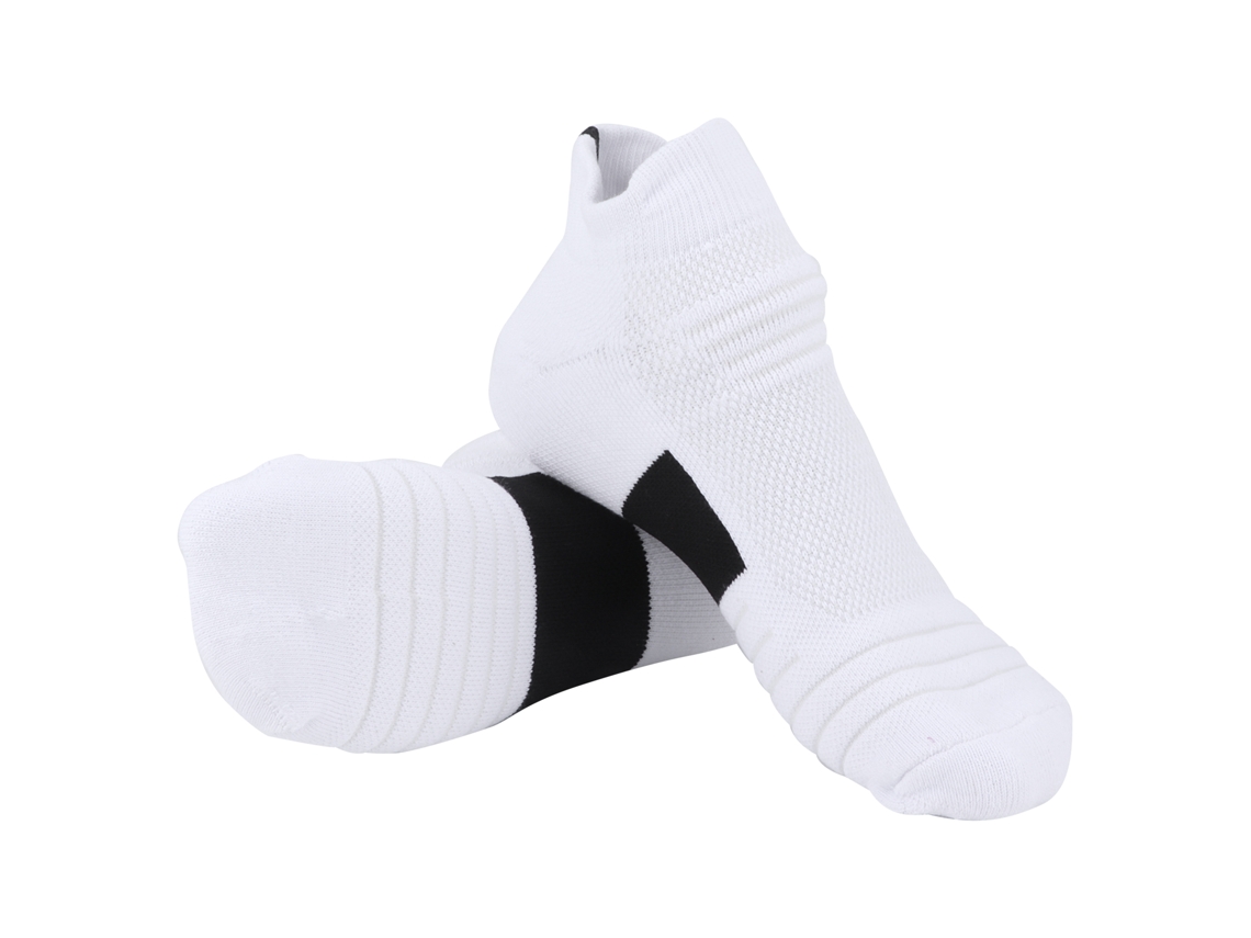Calcetines De Algodón Peinado Deportivos Para Baloncesto Y Running Con Absorción De Impacto Y Transpirables Blanco Negro