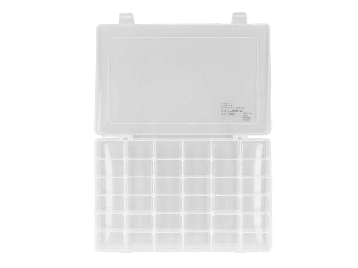 Caja De Almacenamiento Con 36 Compartimentos Ajustables Para Perlas Y Manualidades, De Plástico Transparente.