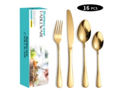 Juego De Cubiertos Eifson En Acero Inoxidable 16 Piezas Para 4 Personas (oro)