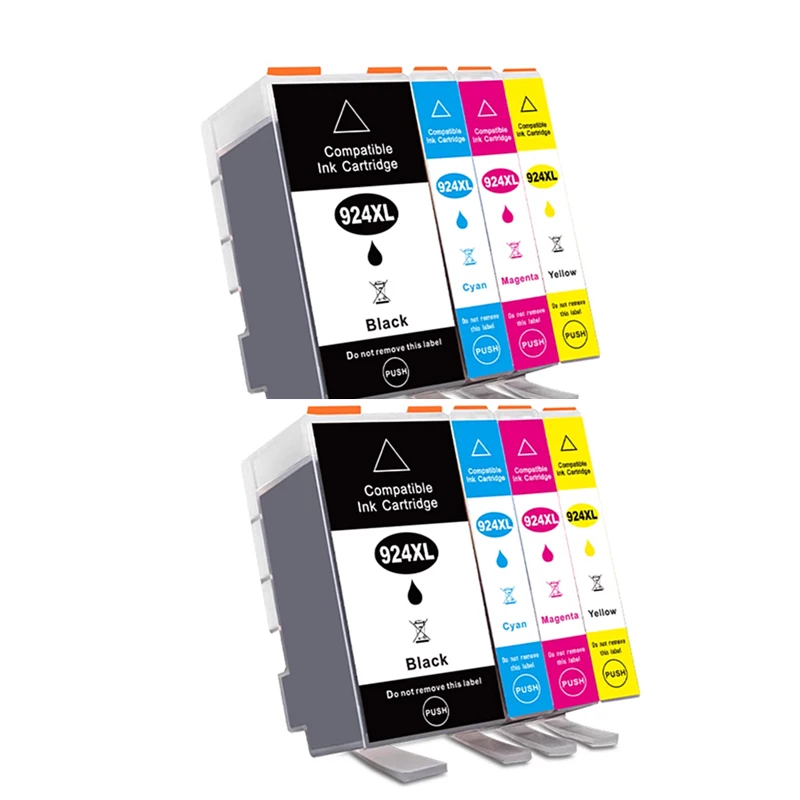 Juego De 2 Cartuchos De Tinta N.° 924e 924xl 924 Para Impresoras Hp Officejet Pro 8135e, 8134e, 8132e, 8122e, 8124e, 8125e, 8120e Y 8130e.