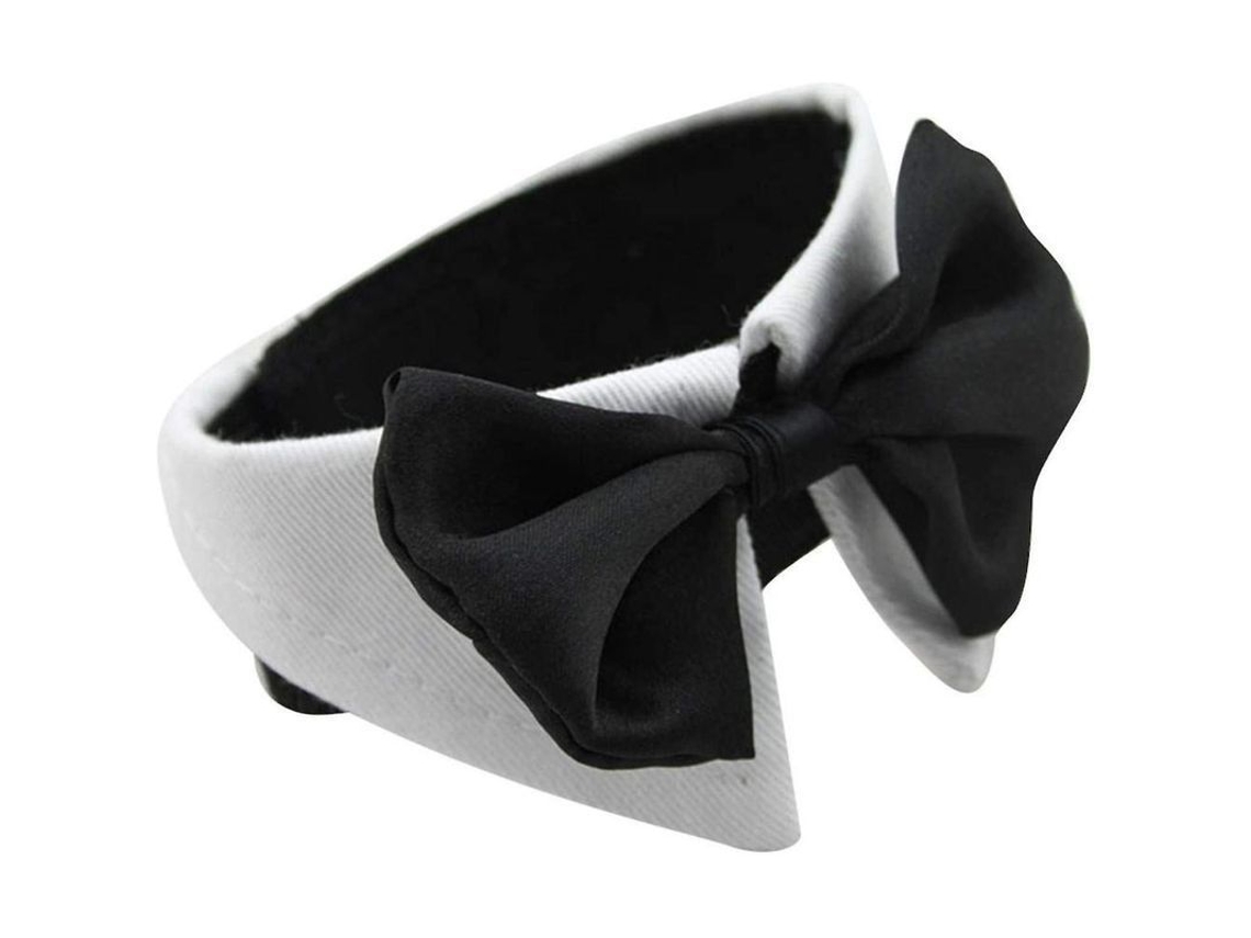 Collar Perro Con Corbata Ajustable Para Bodas Fiesta Gatito Conejo Talla S-m Negro