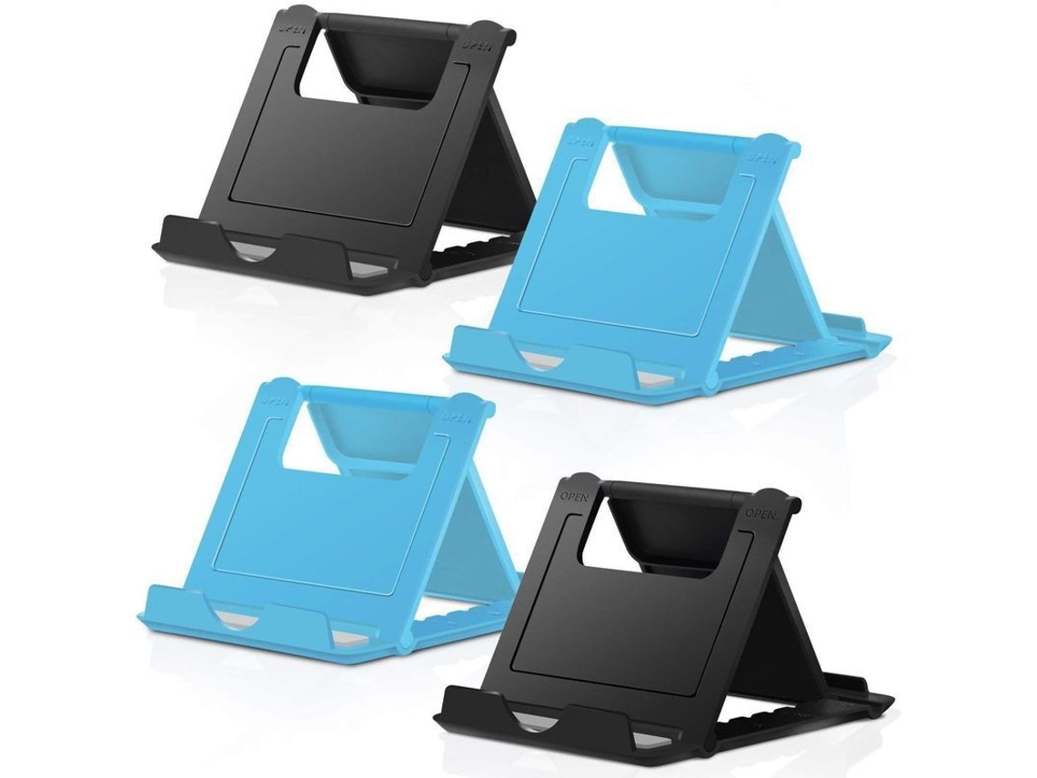 Soporte Para Teléfono Móvil, 4 Unidades, Plegable Universal, Con Ajuste De Ángulo, 2 Negros Y 2 Azules.