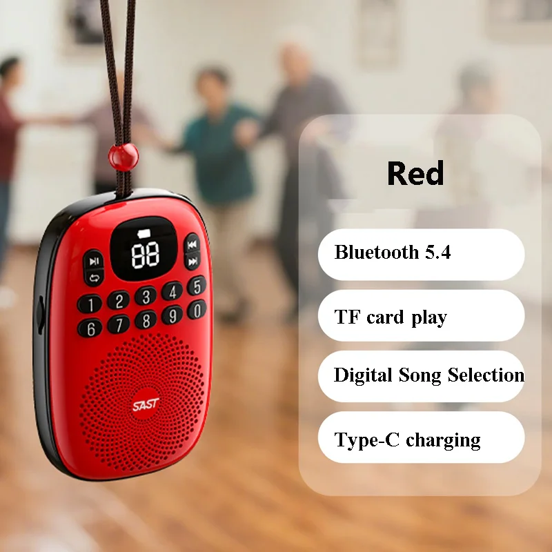 Mini radio FM, 76-108 MHz, pantalla LCD retroiluminada, conector para auriculares de 3,5 mm, carga USB tipo C MDUG
