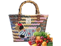 Bolso de mimbre tejido a mano para mujer, ideal para picnics, fiestas y bodas, Gokoco
