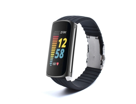 Correa Silicona Líquida para Fitbit by Google Charge 5 Negro