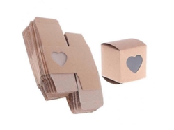 x 50 unidades de cajas de regalo rústicas de papel kraft con forma de corazón para dulces, decoración de ventanas y regalos de boda, Hengjian