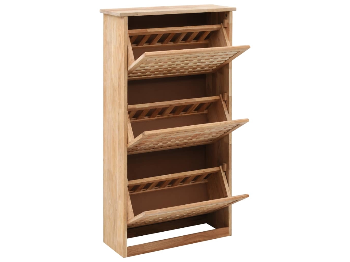 Mueble Zapatero | Armario Zapatero De Madera Maciza De Nogal 55x20x104 Cm