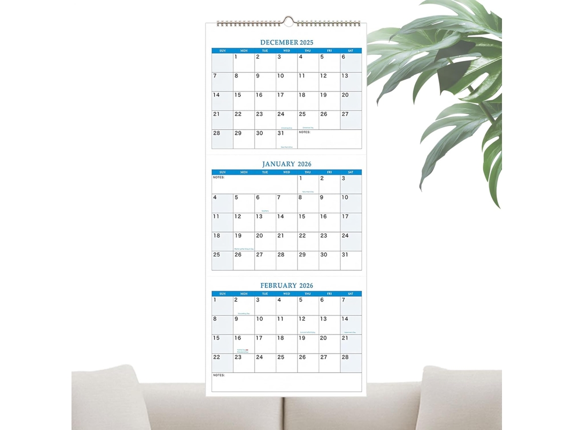 Calendario De Pared 2026 | Planificador Anual Colgante Para Cumpleaños