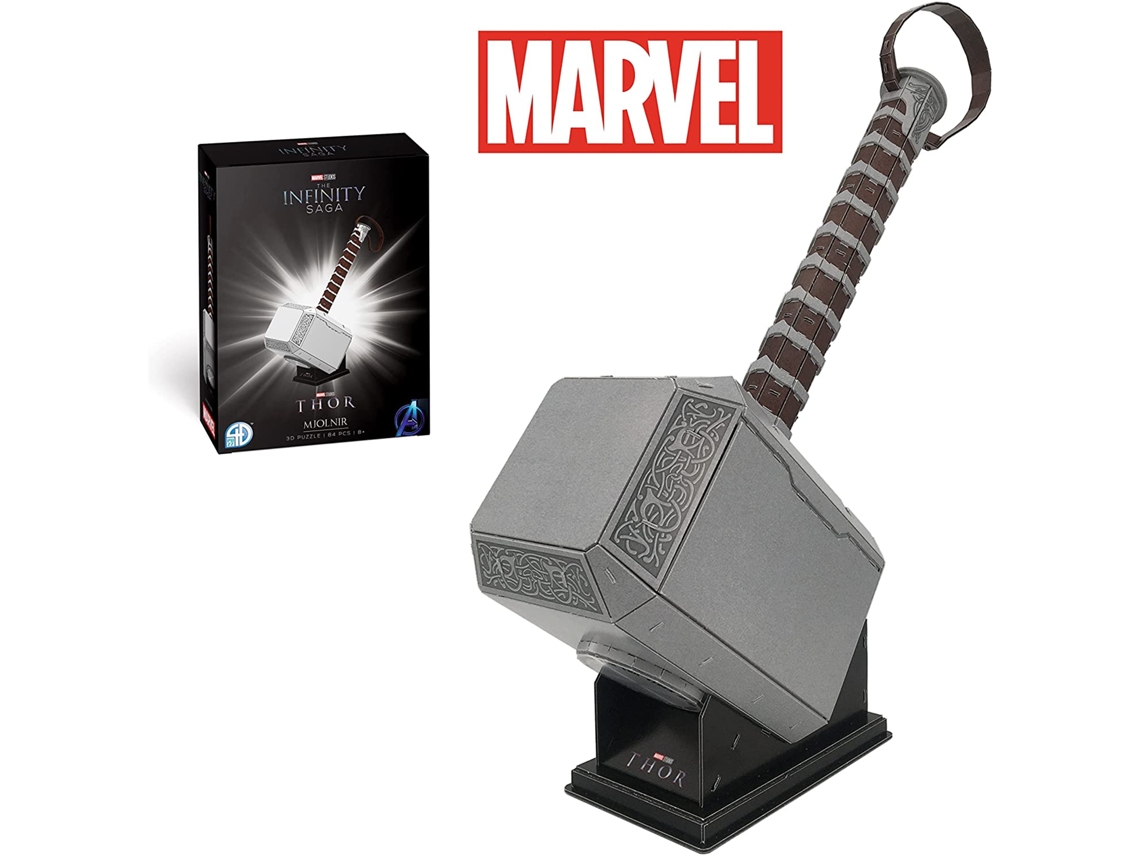 Puzzle 3D Marvel - Thor Hammer (Edad Mínima: 8 años - 84 Piezas)