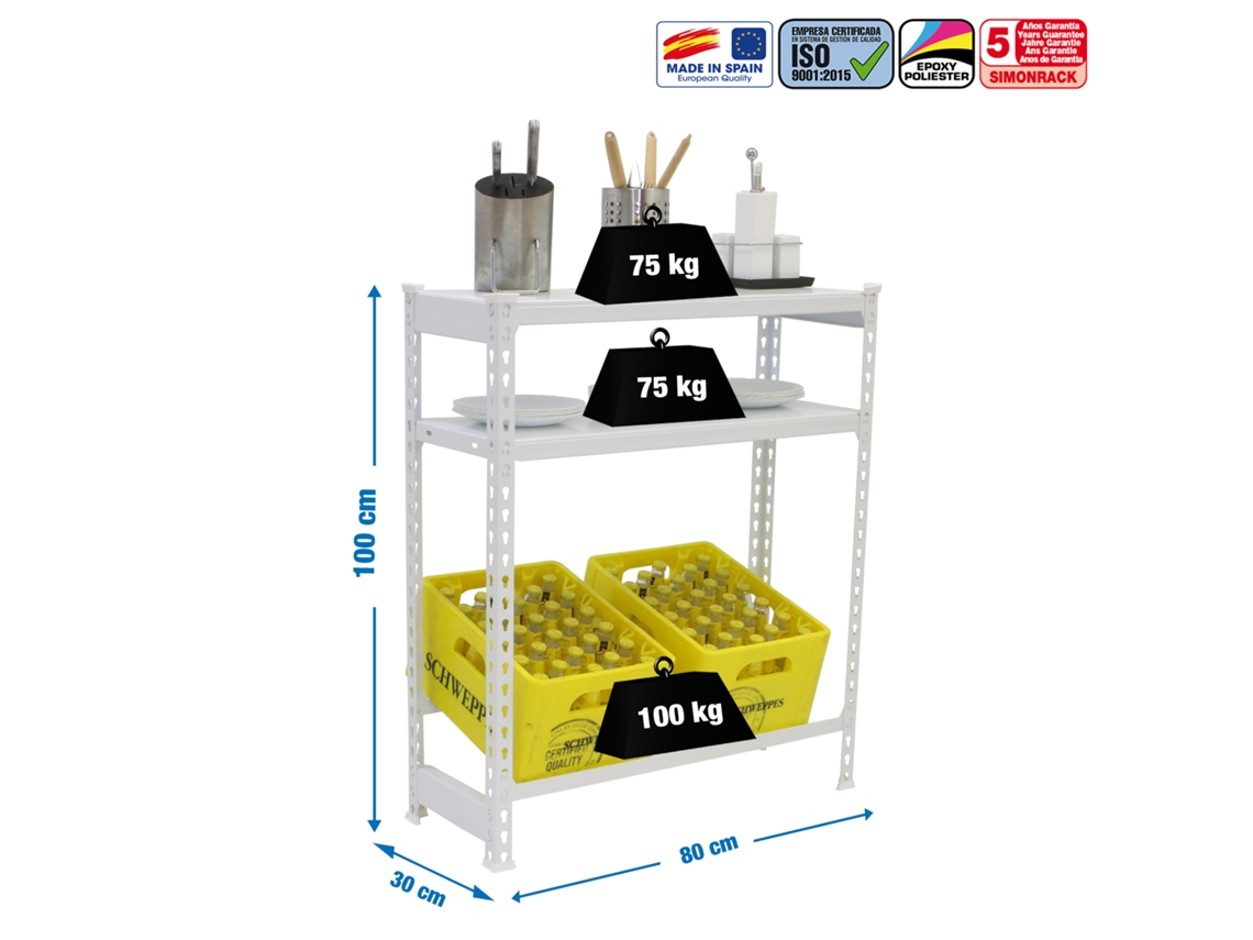 Botellero metálico Simonbottle Shelf 1-2- 1000x800x300 Bco/bco