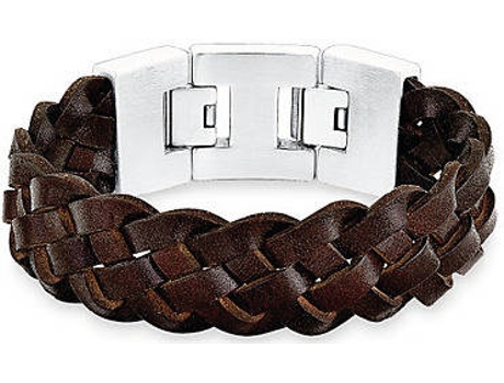 Pulsera S. OLIVER Oliver (Piel y Acero Inoxidable - Marrón - 20 cm)