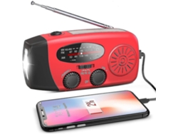 Emergencia de radio, manivela solar con linterna LED Cargador de batería externa de teléfono