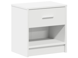 Maison Exclusive - Mesita De Noche Con Cajón, Color Blanco, 39x28x41 Cm