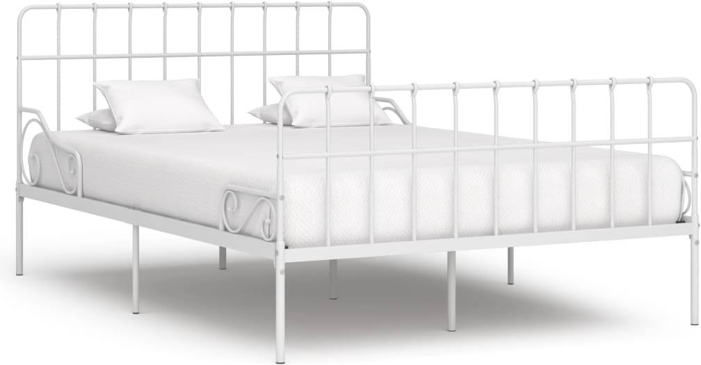 Cama con Somier VIDAXL (Blanco - Metal - Compatible con Colchón: 120x200 cm)