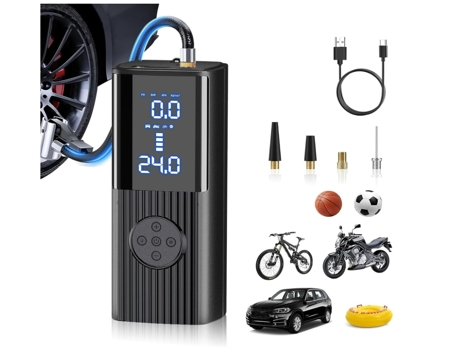 Compresor de aire portátil, inflador de neumáticos, 2 veces más rápido, bomba de aire inalámbrica de 150 PSI para automóviles, bomba inalámbrica de...