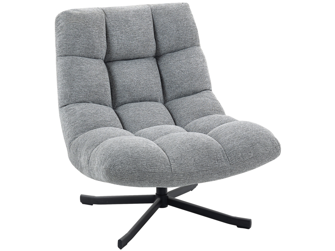 Silla giratoria impermeable de chenilla con asiento ancho de color gris.