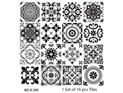 16 piezas de adhesivo de pared estilo retro blanco y negro Kofihety