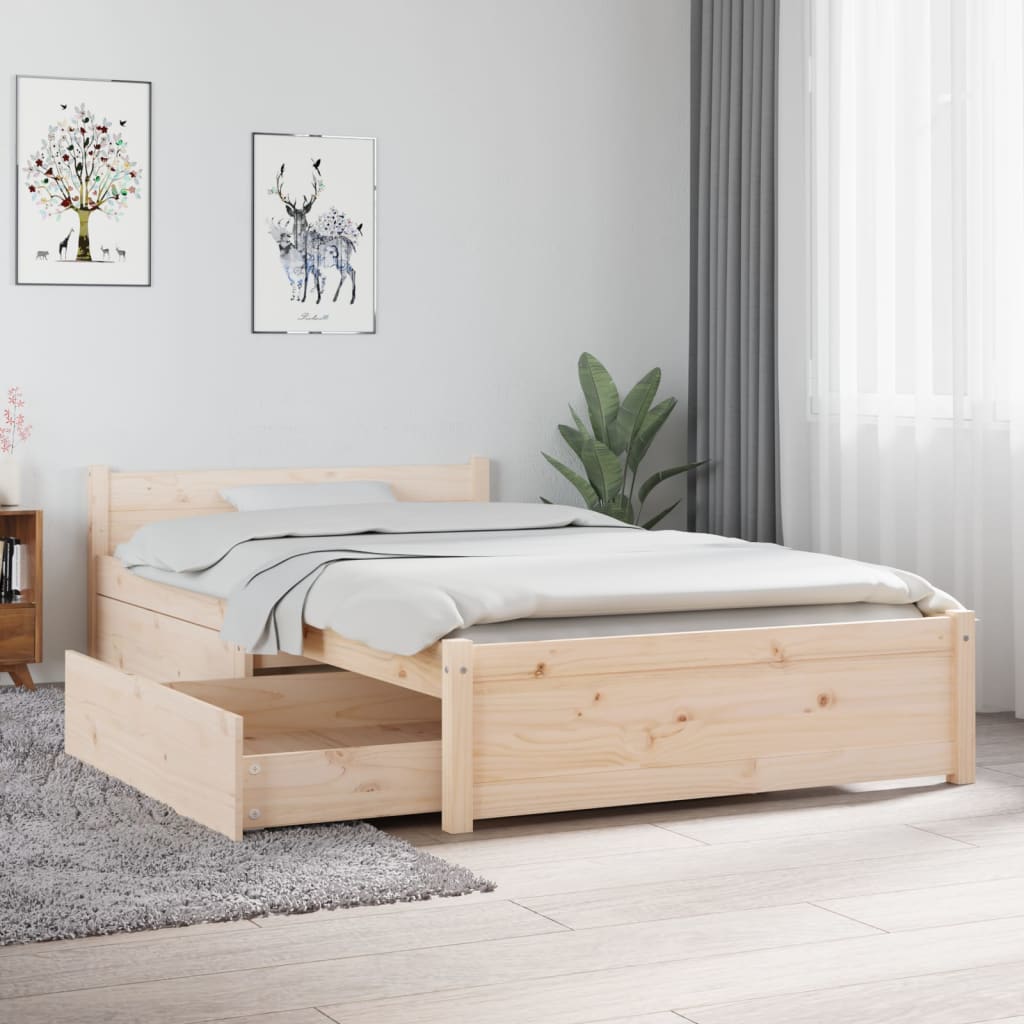 Vidaxl Estructura Cama con cajones individual somier dormitorio base habitación muebles mobiliario hogar cuarto descanso 9 90x190 cm