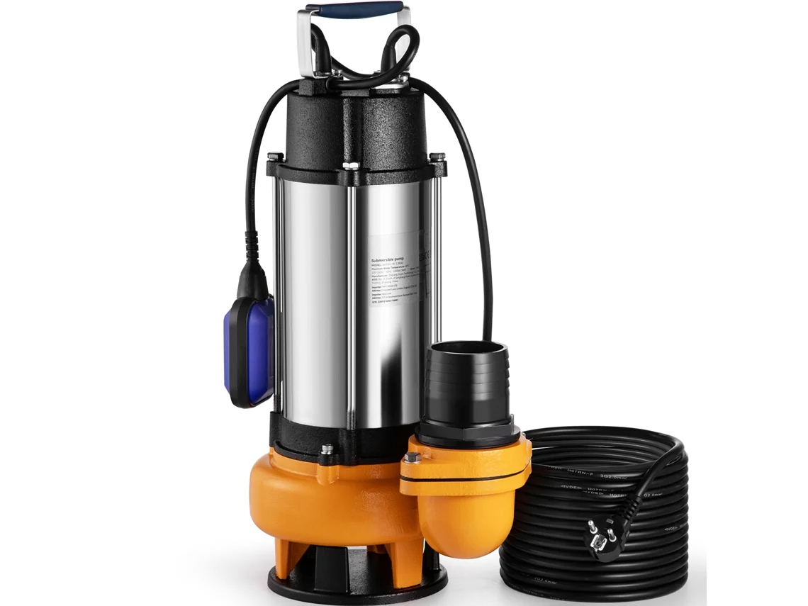 Bomba de agua sumergible Succebuy de 2200 W y 60 000 l/h con cable de 10 m y interruptor de flotador automático.