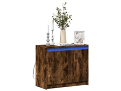 Aparador Con Led Madera Ingeniería Roble Ahumado 72x34x61 Cm