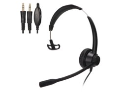 Auriculares Empresariales Monoaurales De 3.5 Mm Con Doble Enchufe Para Comunicación En Centros De Llamadas