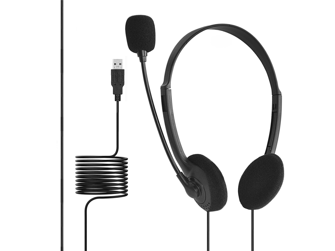 Auriculares Usb Con Cancelación De Ruido Para Ordenador, Auriculares Estéreo Con Cable