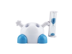 Soporte Para Cepillos De Dientes Infantil Con Temporizador De Reloj De Arena, 3 Minutos, Animado, Azul.