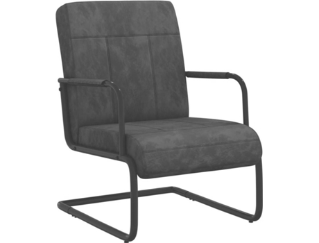 Silla voladiza VIDAXL Gris Terciopelo (64.5x77x88.5 cm)