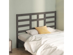 Cabecero De Cama Madera Maciza De Pino Gris 166x4x104 Cm