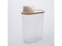 Caja De Almacenamiento De Cereales Color Beige Fabricada Con Material Pp Apto Para Uso Alimentario Y Con Diseño Ergonómico.