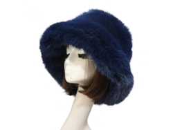 2026-gorro De Pescador Para Mujer Invierno Con Pelo Falso Grueso Amplio Suave Calientito Protector De Orejas 56-62cm Azul Marino