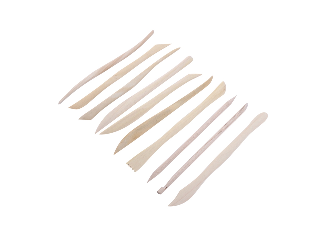10 Pcs Conjunto Ferramentas Modelagem Massa Polimérica Madeira Diy Escultura