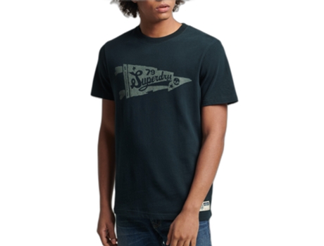 Camiseta para Hombre SUPERDRY (S - Algodón - Azul)