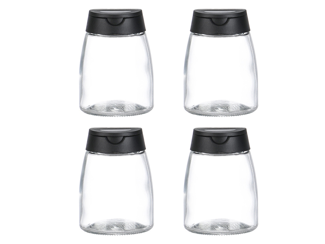 Frascos de especias con pico vertedor, recipientes de vidrio transparente con sello hermético para conservar la frescura y facilitar el almacenamiento.
